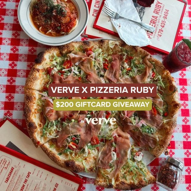 HOTTEST GIVEAWAY OF THE SUMMER. NO DEBATE. 

we teamed up with @pizzeriaruby to give one of you $200 toward some of the best damn pie in nwa. and yes… it’s as good as everyone says. 🤌🍕

how to enter:
→ follow @vervefayetteville + @pizzeriaruby 
→ like this post 
→ tag a friend you’d share a slice with (every comment = another entry)
→ repost to your story for 10 bonus entries 📲

go ahead… manifest your free pizza era. winner announced next friday at 4:00 pm ct. 
good luck. ✨
